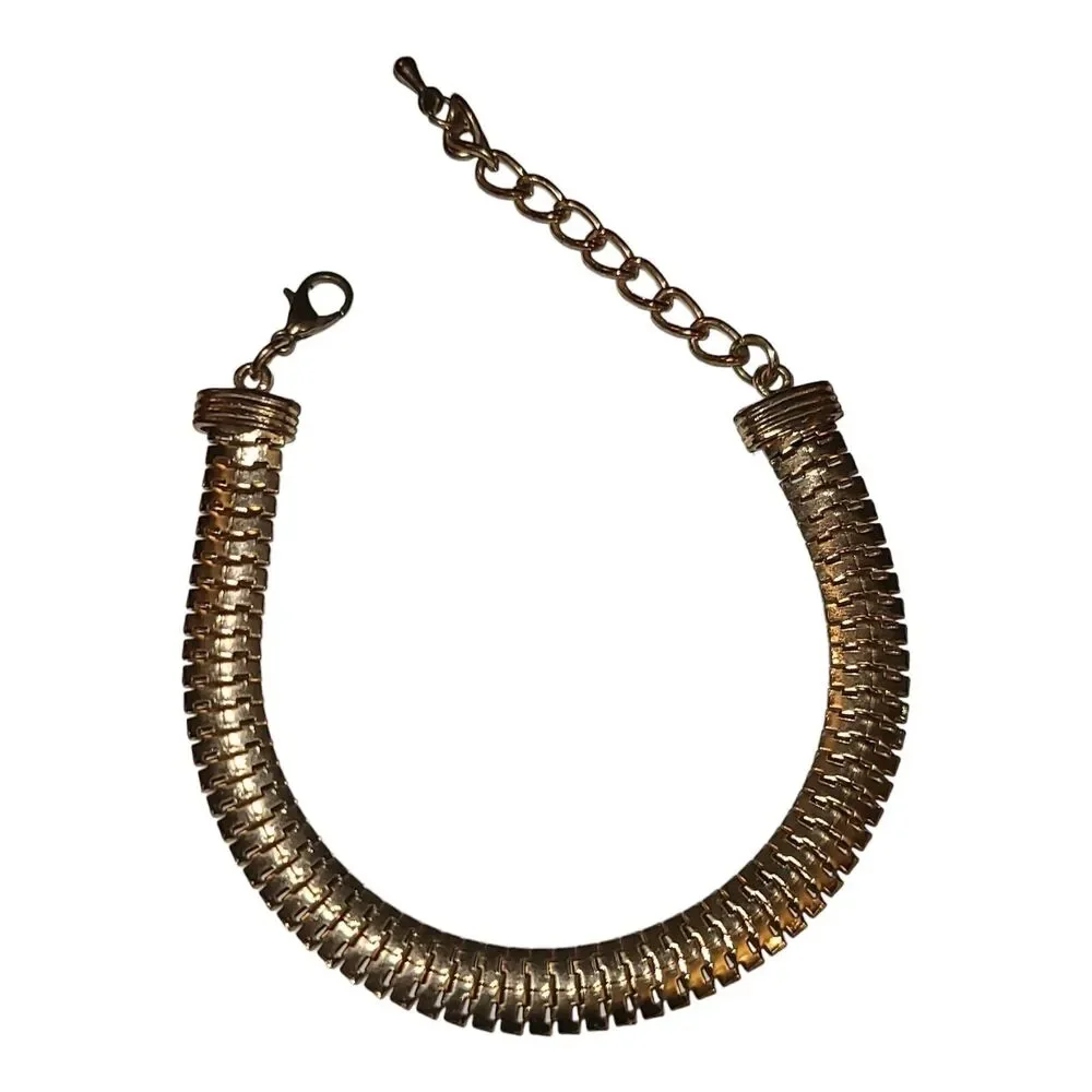 Vintage Gold Tone Snake Chain‎ Bracelet 7.5